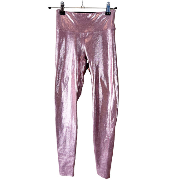 Heroine Sport Pants - Heroine Sport Marvel Rose Gold Pink Metallic Leggings XS